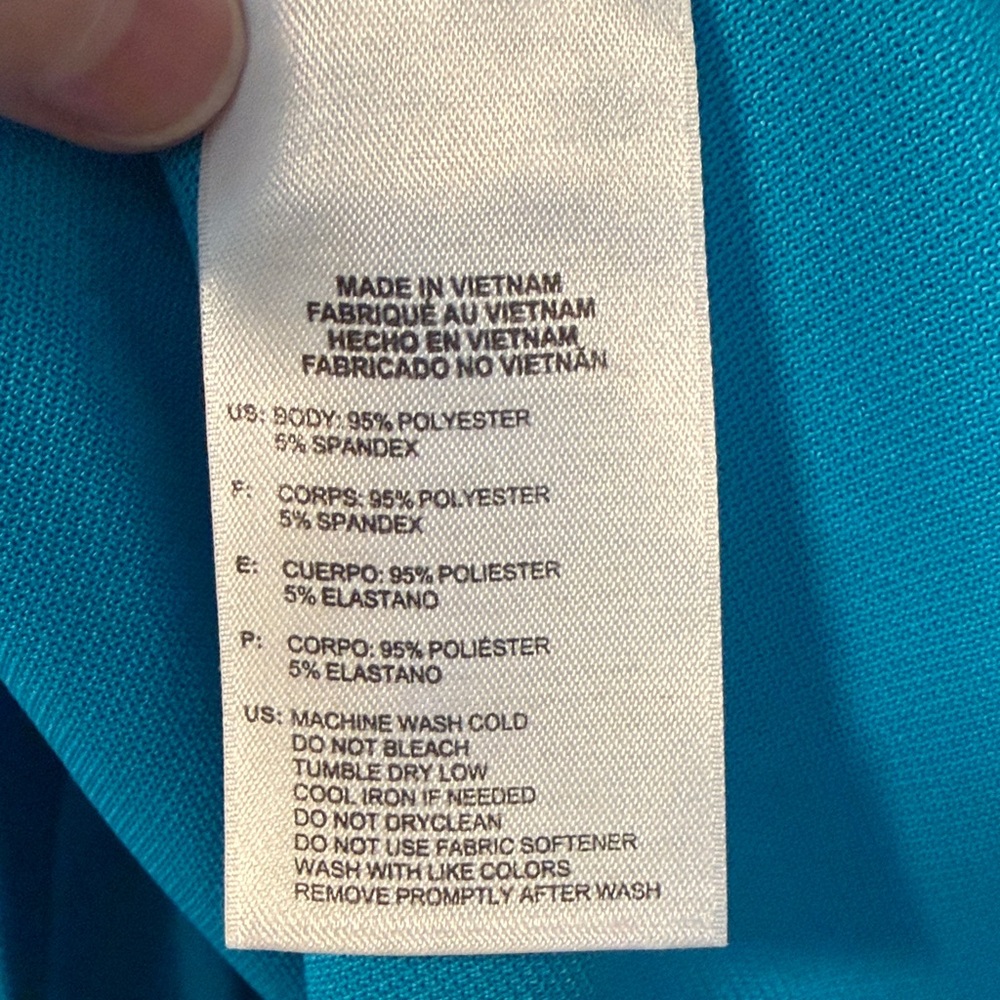 adidas Women's Teal Athletic Polo with White Trim - Picture 5 of 5
